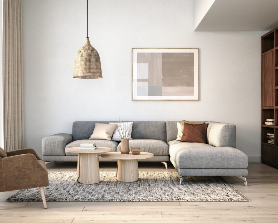 Modern scandinavian living room interior – 3d render Sofa Upholstery Cleaning East York